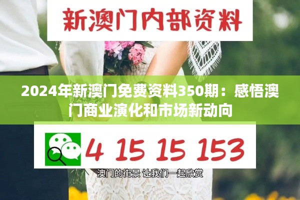 2024年新澳门免费资料350期:感悟澳门商业演化和市场新动向