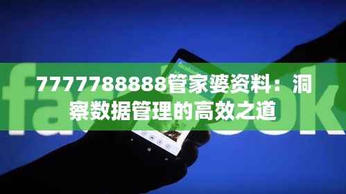 7777788888管家婆资料：洞察数据管理的高效之道