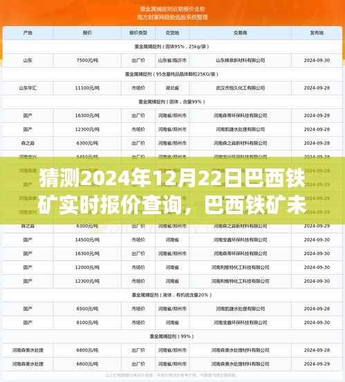 2024年12月22日巴西铁矿实时报价预测与展望，未来走势及市场分析