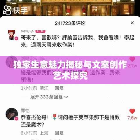 独家生意魅力揭秘与文案创作艺术探究