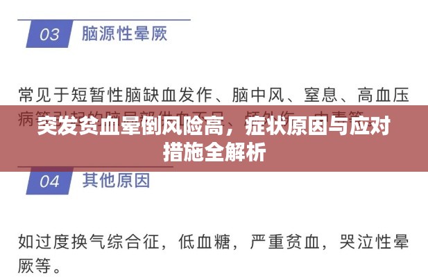 突发贫血晕倒风险高，症状原因与应对措施全解析
