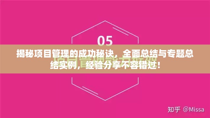 揭秘项目管理的成功秘诀，全面总结与专题总结实例，经验分享不容错过！