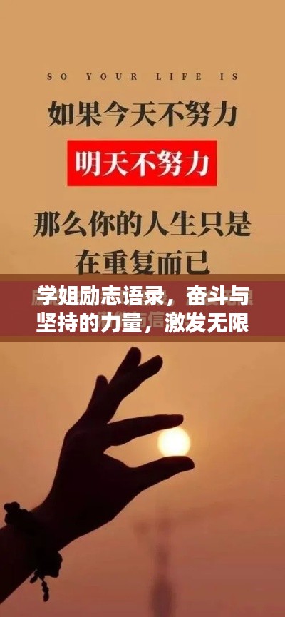 学姐励志语录，奋斗与坚持的力量，激发无限潜能！