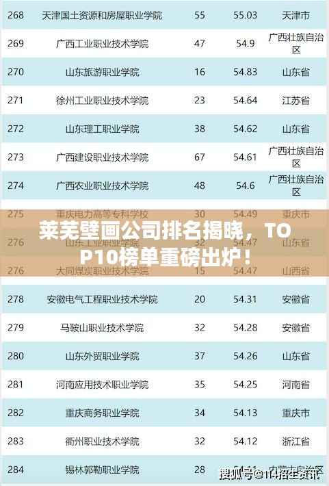 莱芜壁画公司排名揭晓，TOP10榜单重磅出炉！