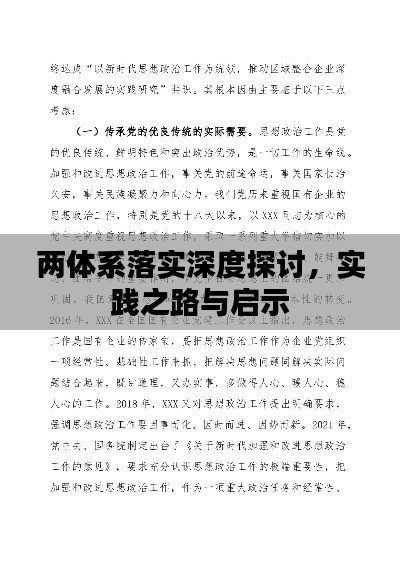 两体系落实深度探讨，实践之路与启示