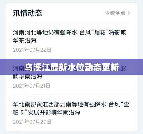 乌溪江最新水位动态更新
